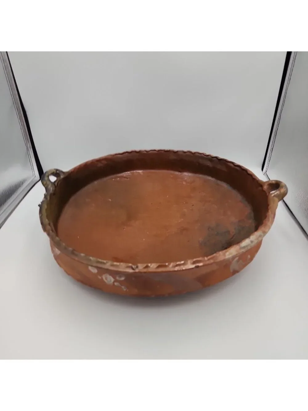 Spanish Pottery Rustic Primitive Terra Cotta Cazuela Paella Dish Bowl 16